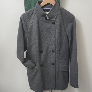 Banana Republic Charcoal Double-Breasted Pea Coat